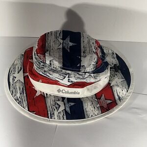 Columbia Omni-Shade Kids One Size Star-Patterned Red, White Blue Sun Hat